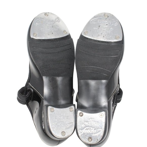 Capezio Child 3800C 13W Black Patenlite Mary Jane TeleTone Tap Shoe - Picture 9 of 9